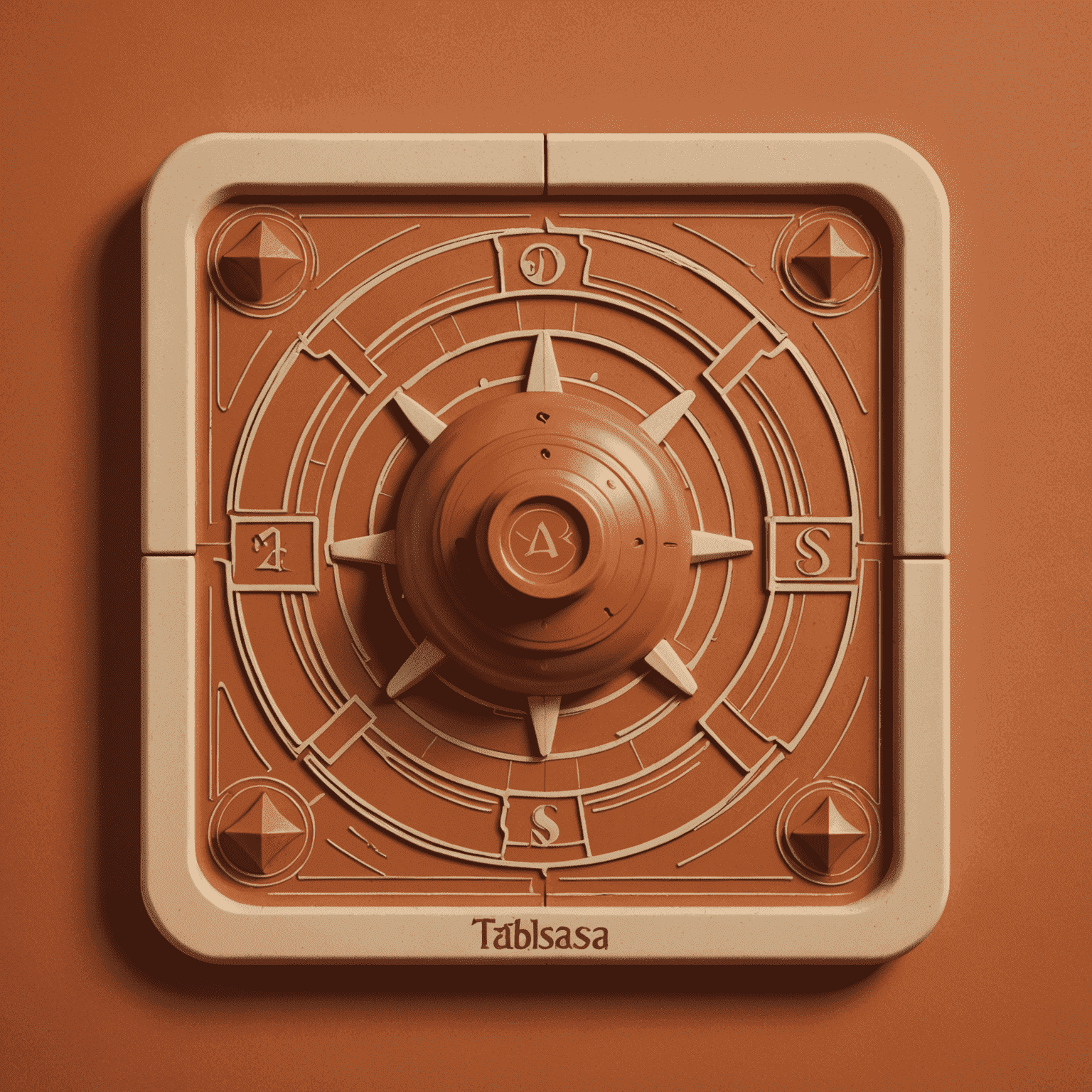 Tabletopsa logo featuring a stylized board game piece in warm terracotta tones