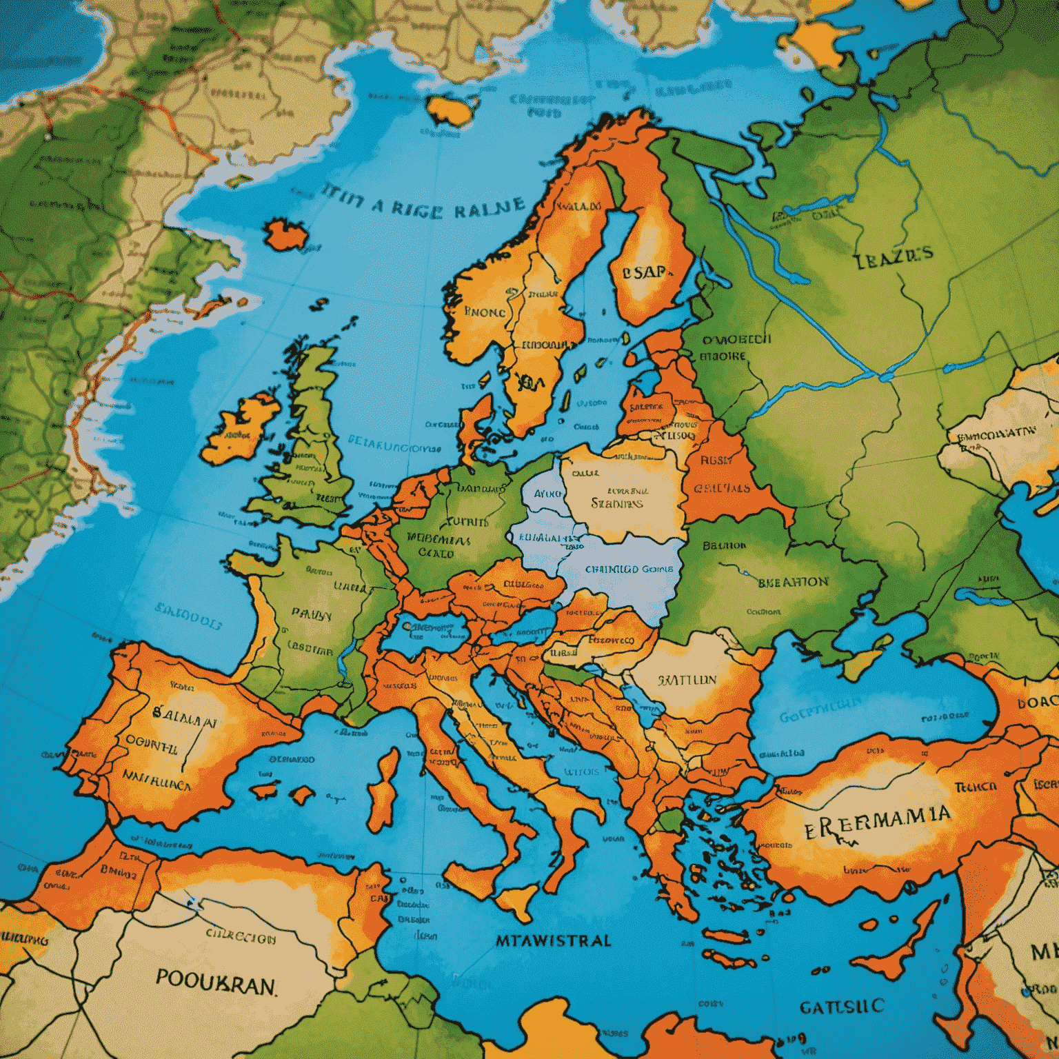 A close-up of the 'Ticket to Ride' game board, highlighting its colorful routes across a map of Europe. The image captures the game's elegant design and the excitement of planning cross-country train journeys.